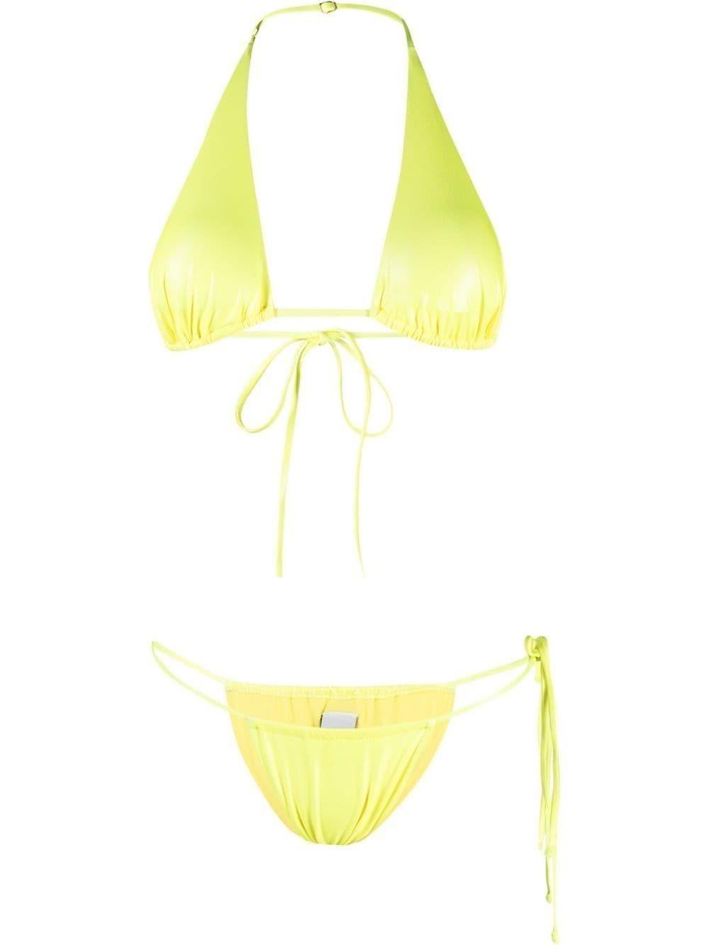 MATINEÉ Halterneck Side-tie Bikini in Yellow | Lyst