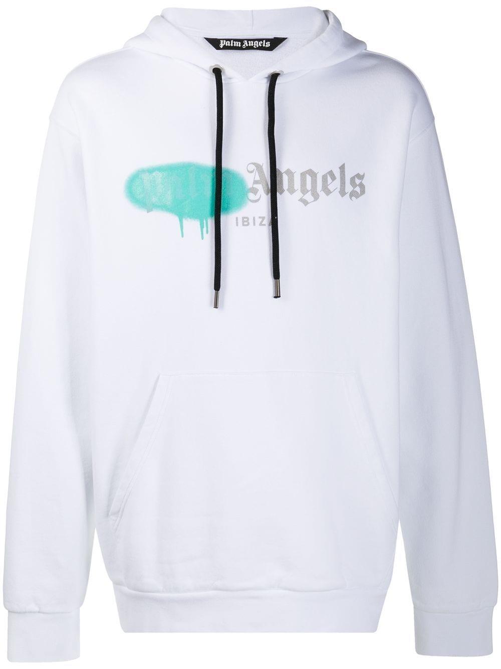 Palm Angels Cotton Spray Logo Hoodie 