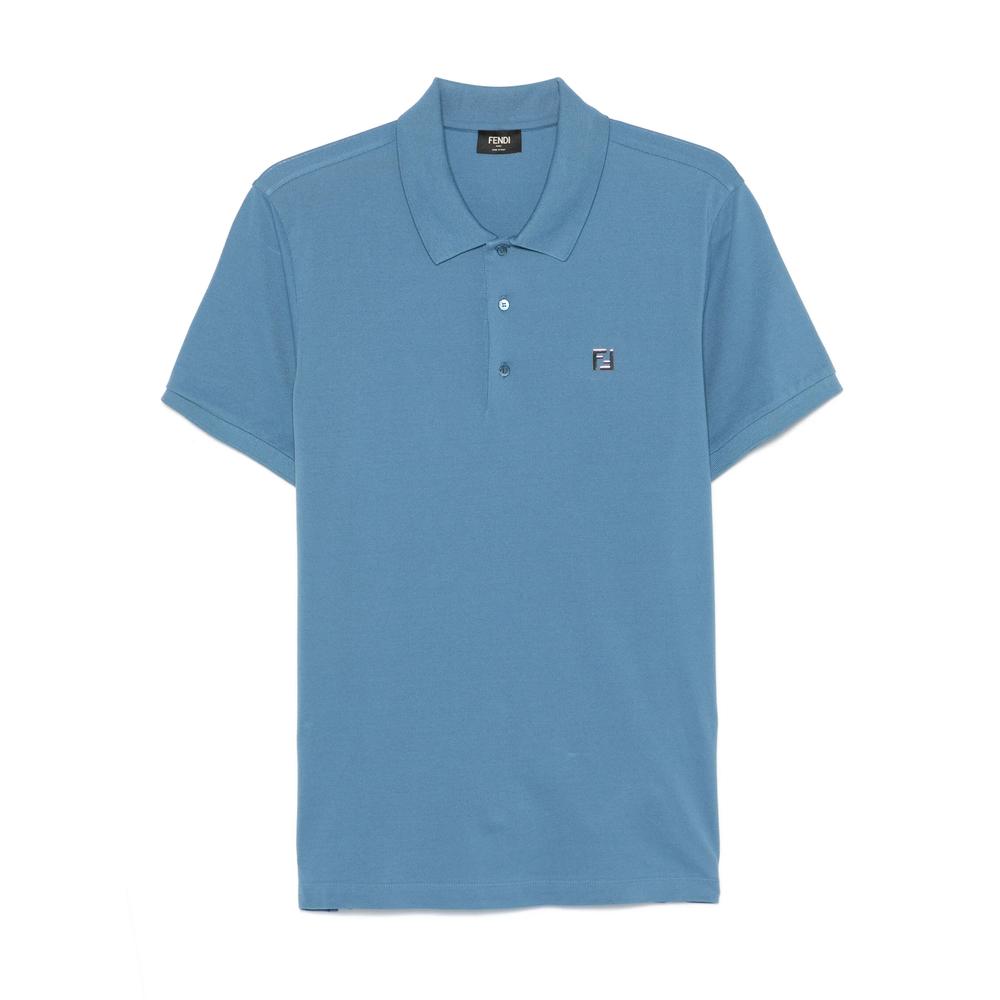 Tシャツ・カットソー Fendi Air Force Blue Piquet Polo Shirt T-Shirt Cotton Blue | Fendi