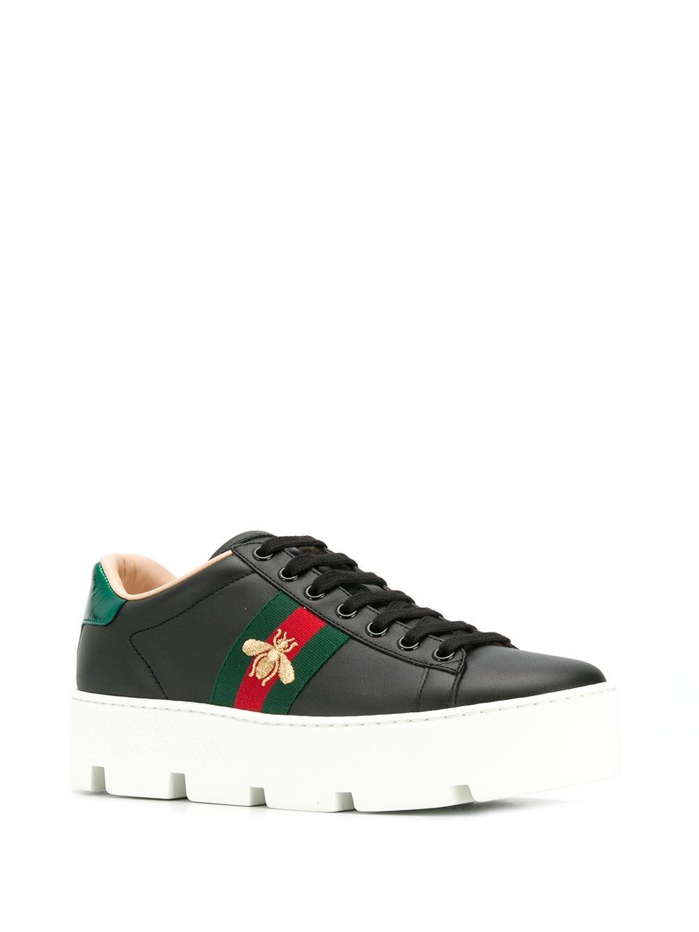 gucci ace platform leather sneakers