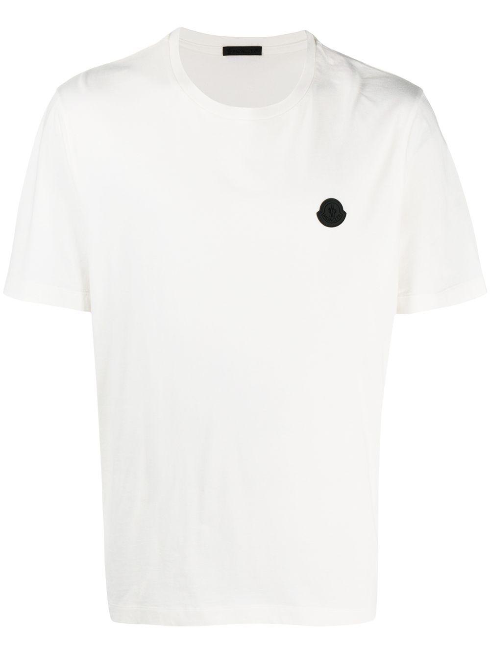 Moncler Rubber Logo T-shirt Off in White for Men | Lyst