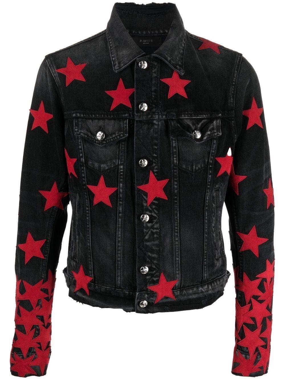 Amiri Star-patch Denim Jacket in Black 