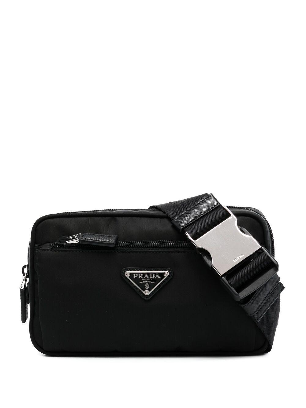 prada logo plaque belt bag