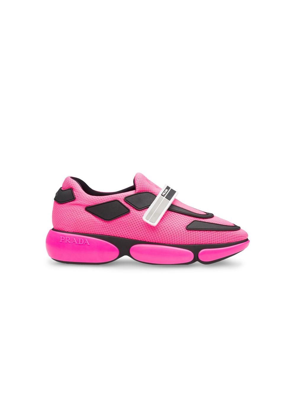 Prada Leather Cloudbust Sneakers in Bright Pink (Pink) | Lyst