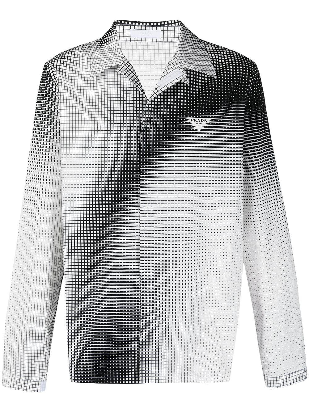 Prada Abstract-print Long-sleeve Shirt in White for Men | Lyst