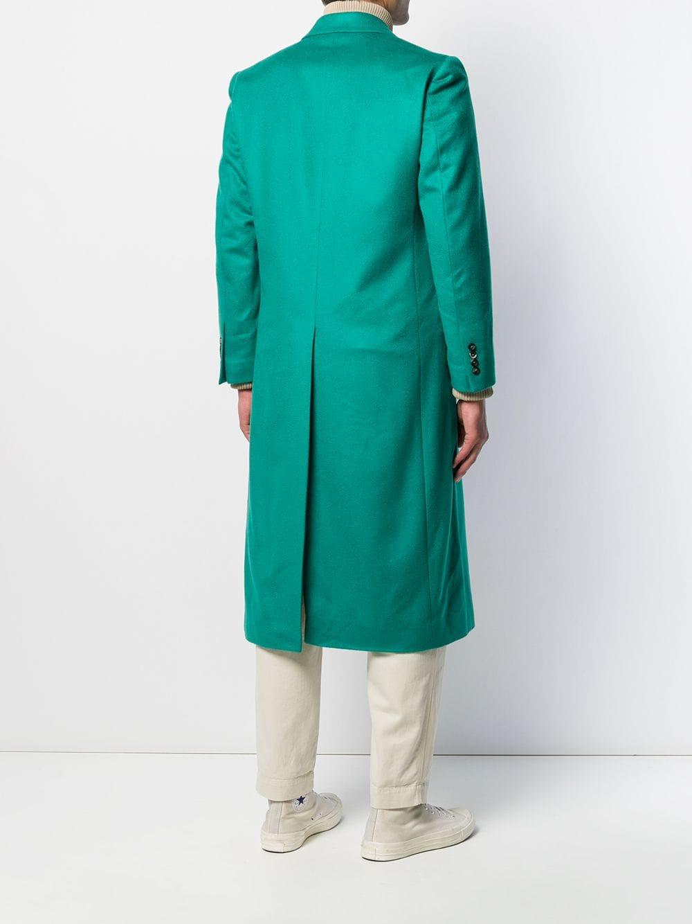 green fitted coat