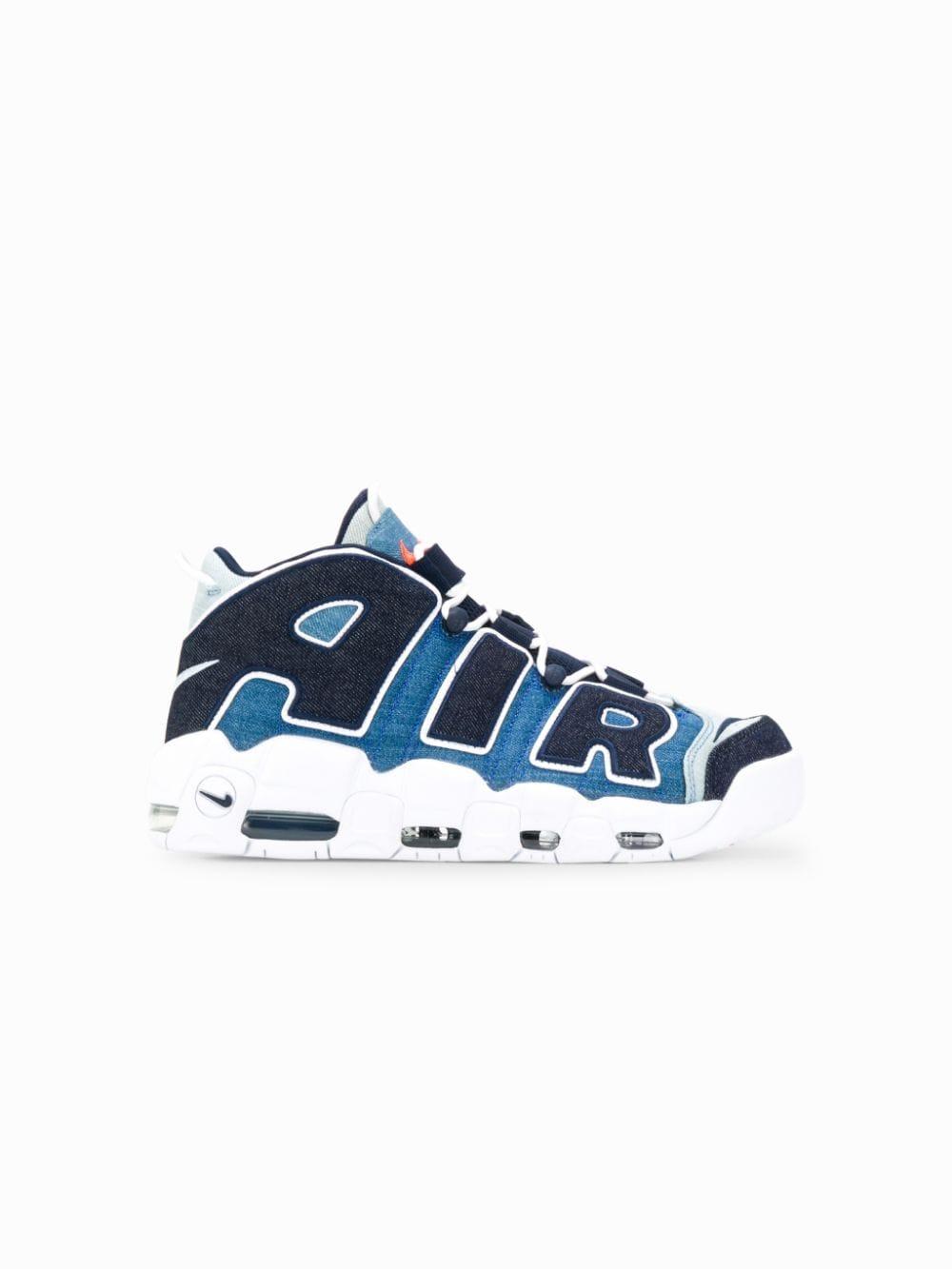 Nike Air More Uptempo '96 Qs Denim Sneakers in Blue for Men - Lyst