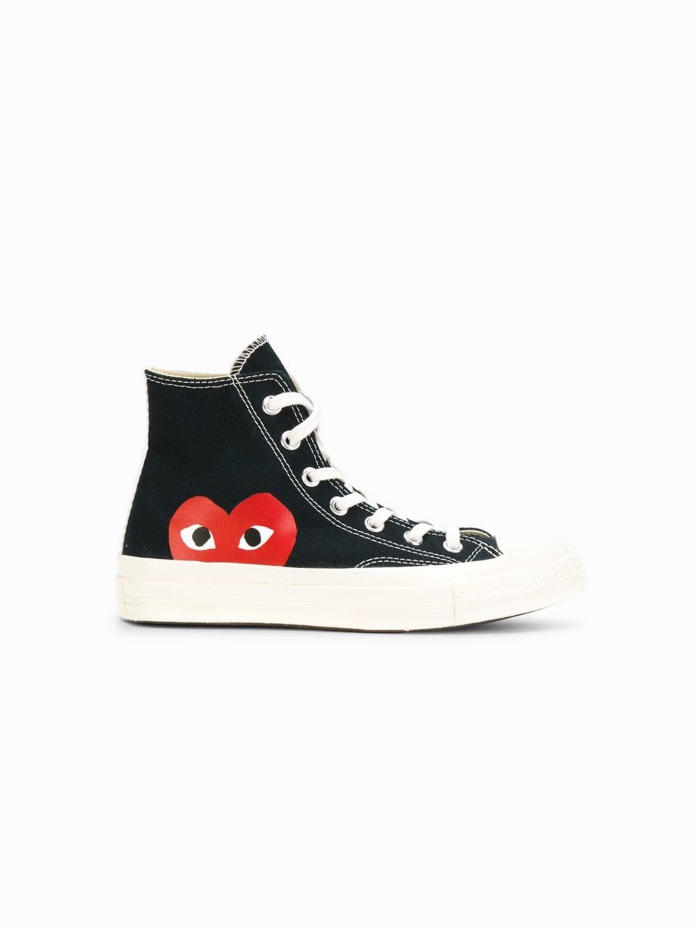 converse black red heart