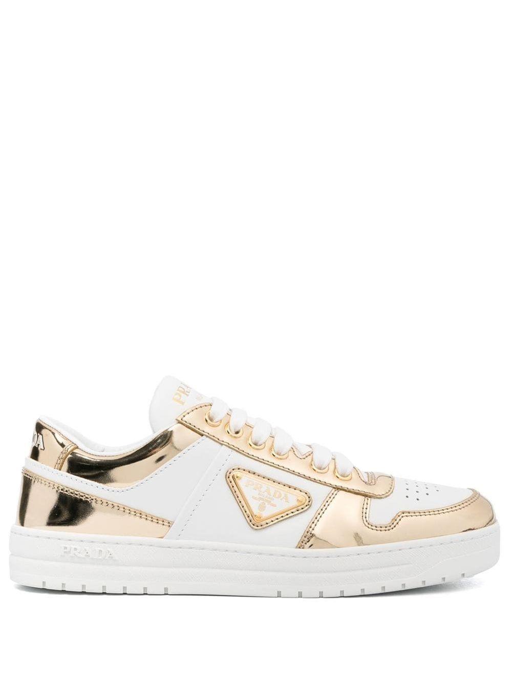 Prada Downtown Leather Low-top Sneakers in White | Lyst