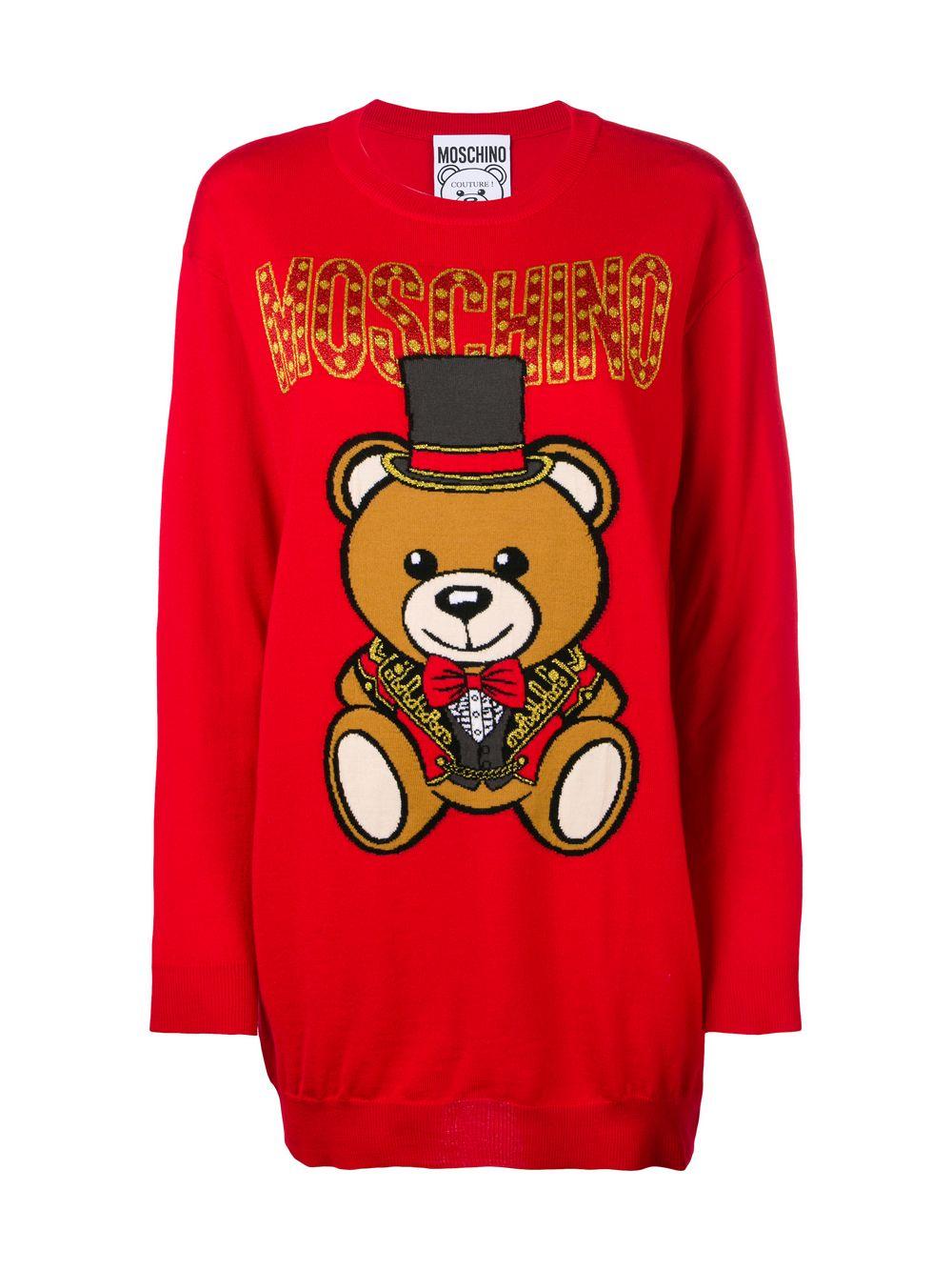 Moschino Wool Teddy Bear Sweater Dress 