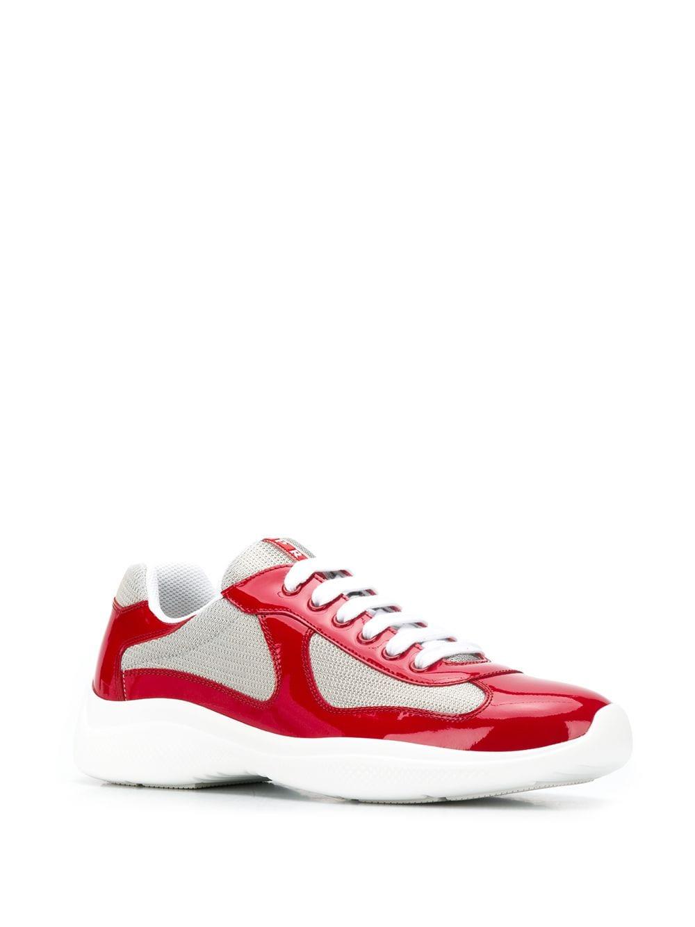 Prada Men's Shoes Leather Trainers Sneakers in Red for Men - Save 67% - Lyst