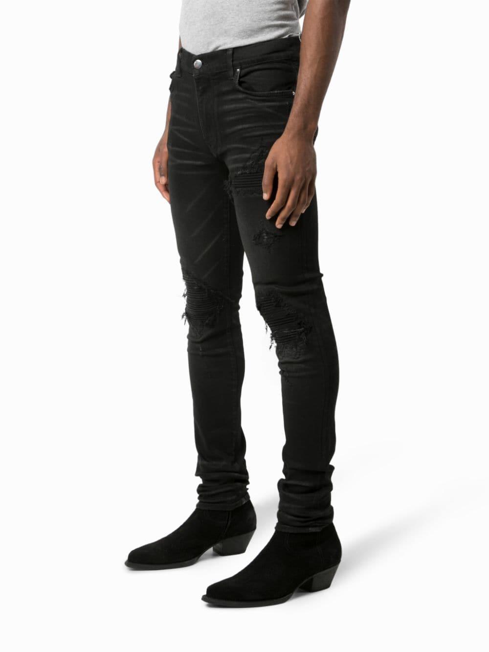 Amiri Denim Skinny Biker Jeans in Black for Men - Lyst