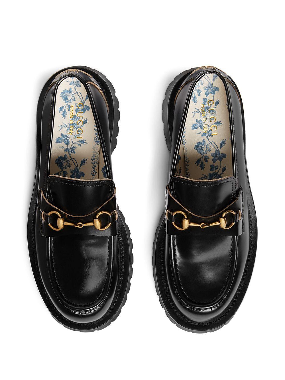 Gucci Leather Loafers With Horsebit And Lug Sole in Black for Men 