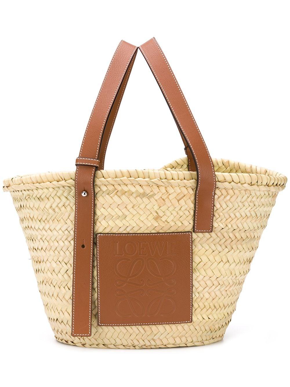 Loewe Leather Logo Medium Basket Bag - Lyst