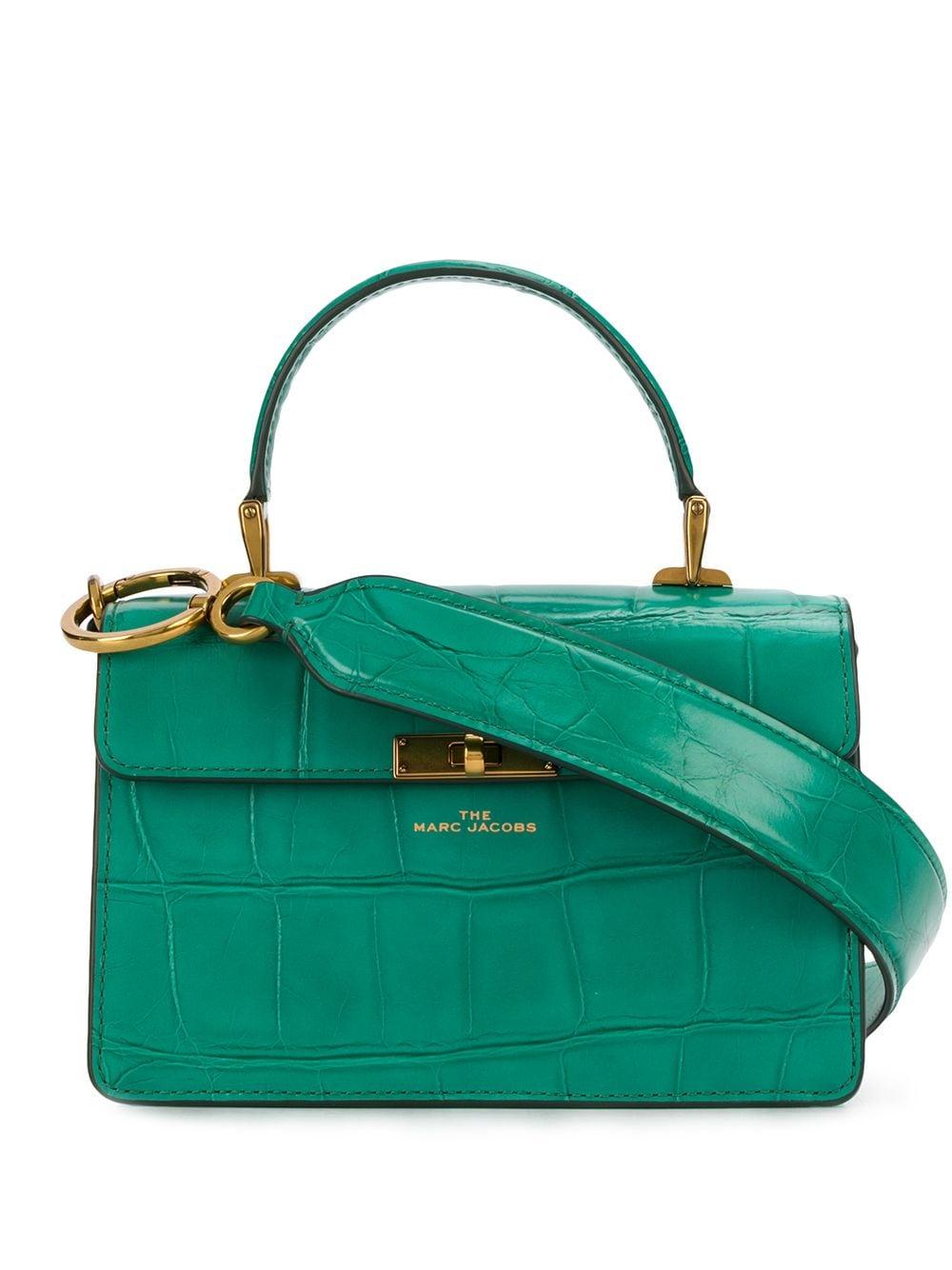 Marc Jacobs Leather The Downtown Crocodile-embossed Bag in Green - Lyst