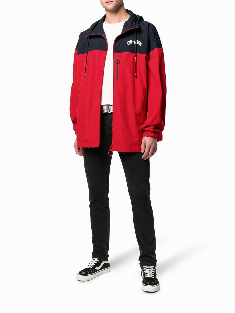 off white red windbreaker