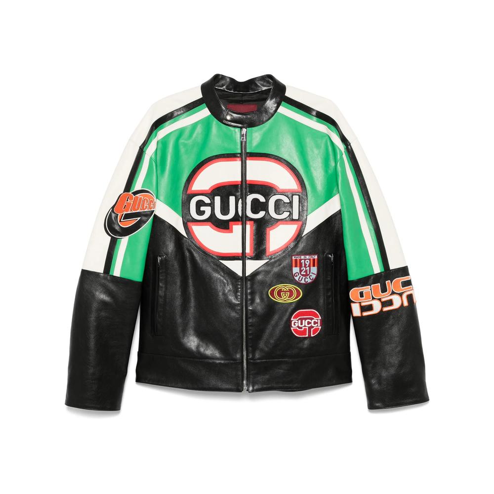 Eraldo Gucci Not Fake Jacket Gucci GG Monogram Leather-trimmed