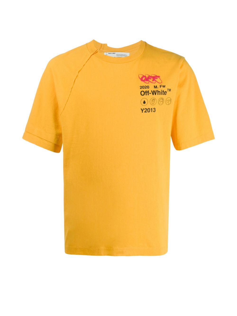 Off-White c/o Virgil Abloh Cotton Industrial Y013 Reconstructed Tee in  Yellow for Men | Lyst