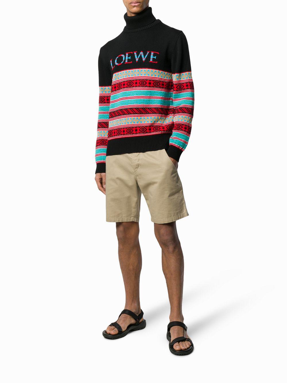 Loewe Wool Black And Multicolor Jacquard Sweater for Men - Lyst