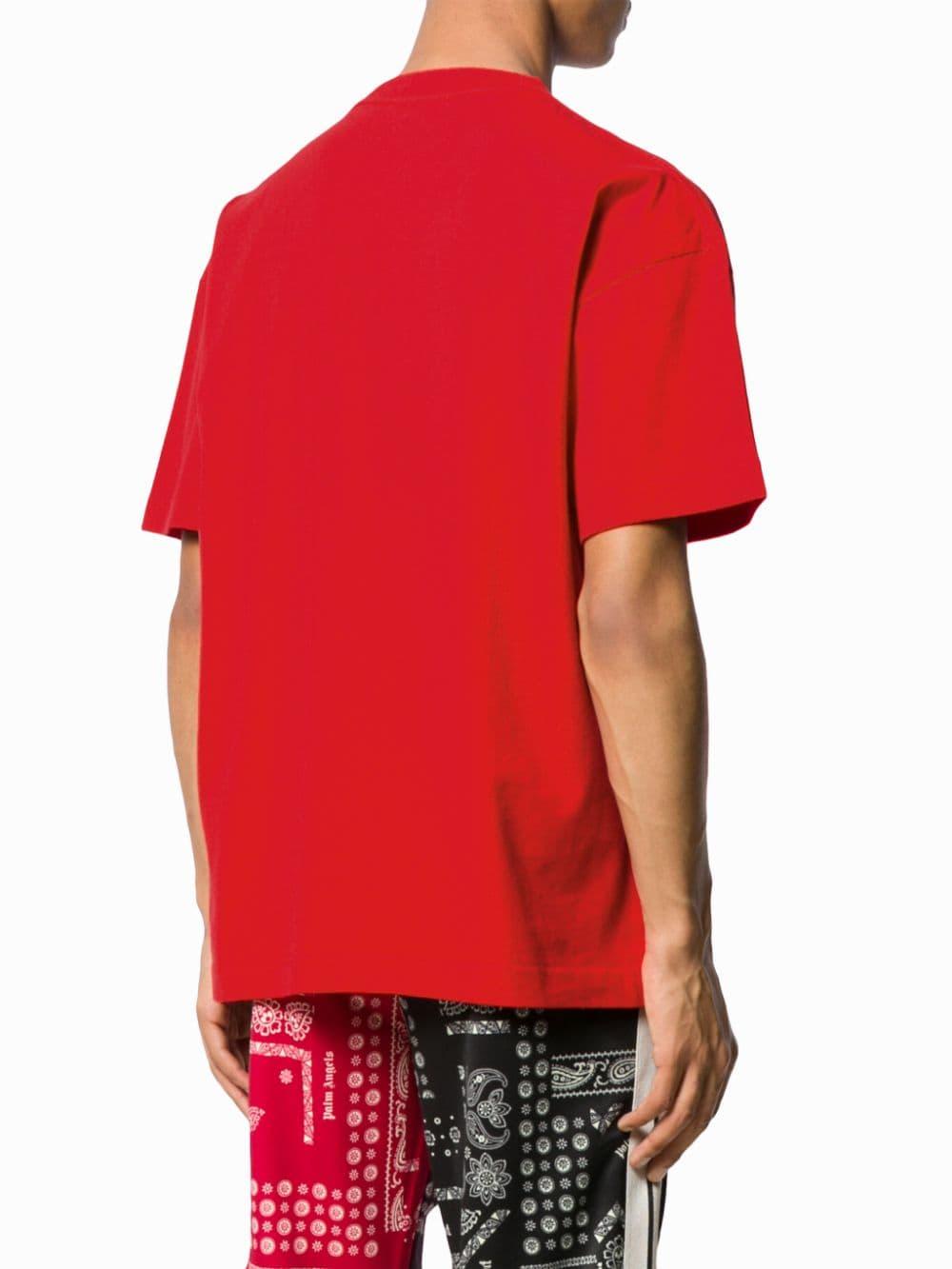 Palm Angels Cotton Printed Logo T-shirt in Red for Men - Lyst