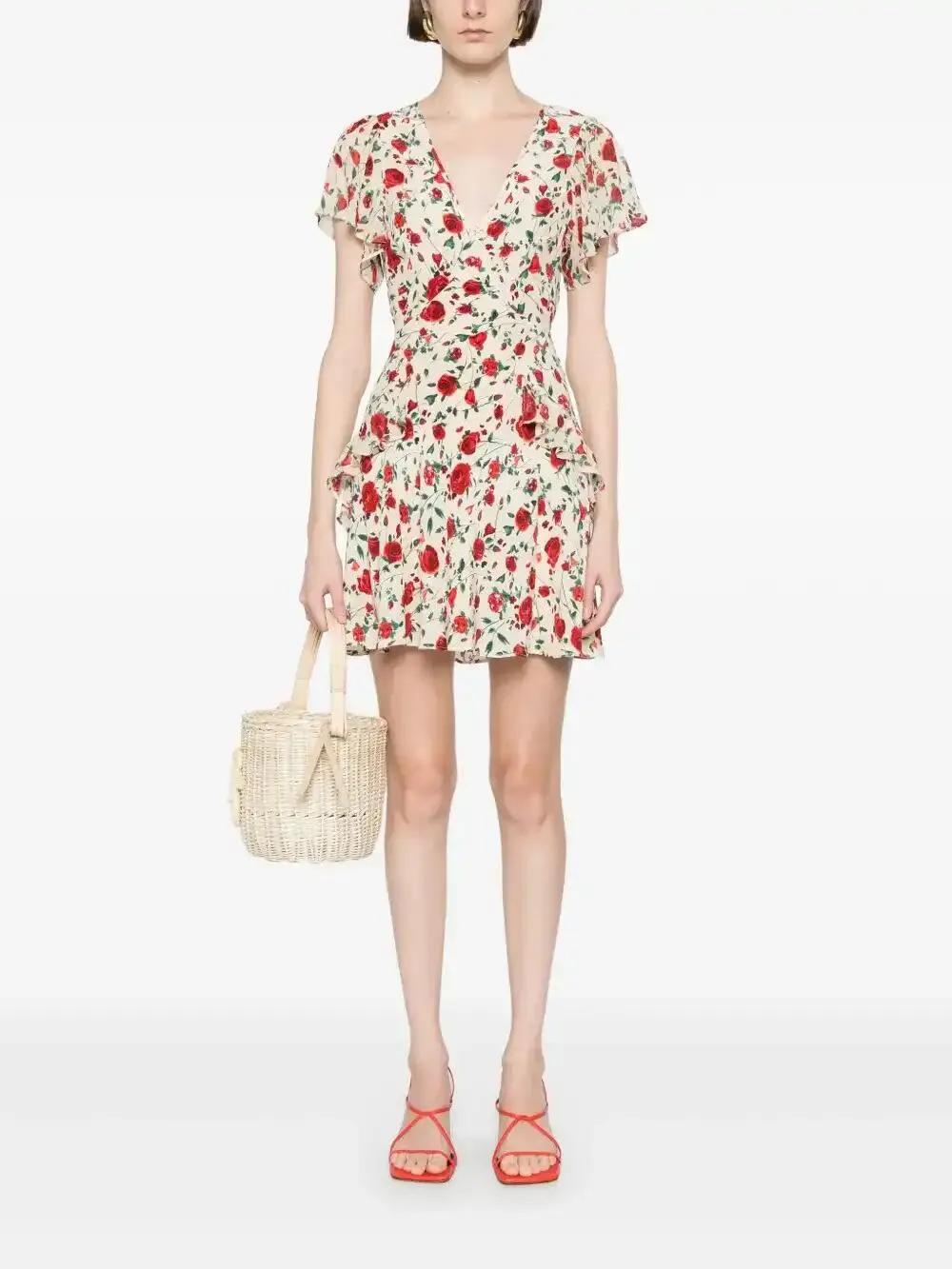 rixo sutton silk mini dress RIXO London Sutton Mini Dress in Red