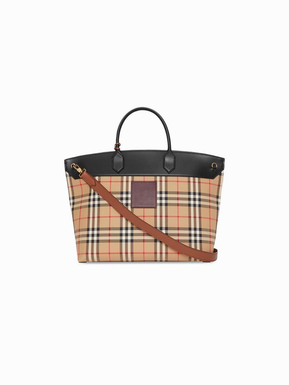 burberry society leather tote bag