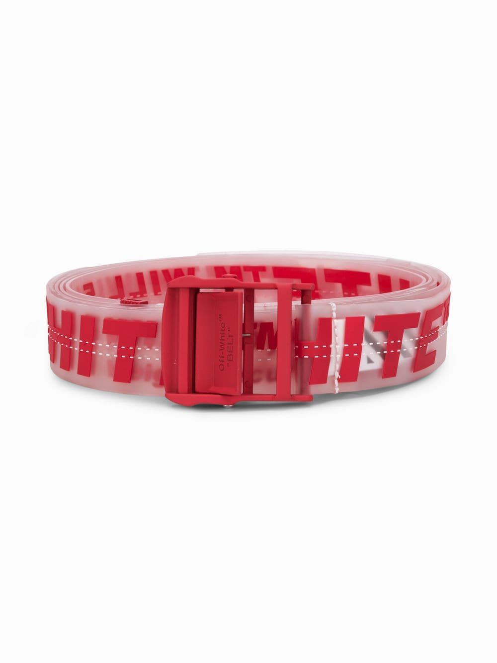 Off-White c/o Virgil Abloh Red Industrial Logo Rubber Belt for Men 