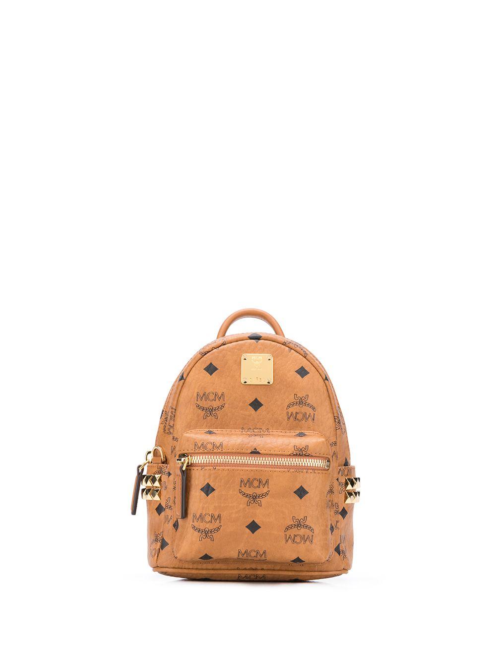 mcm logo backpack