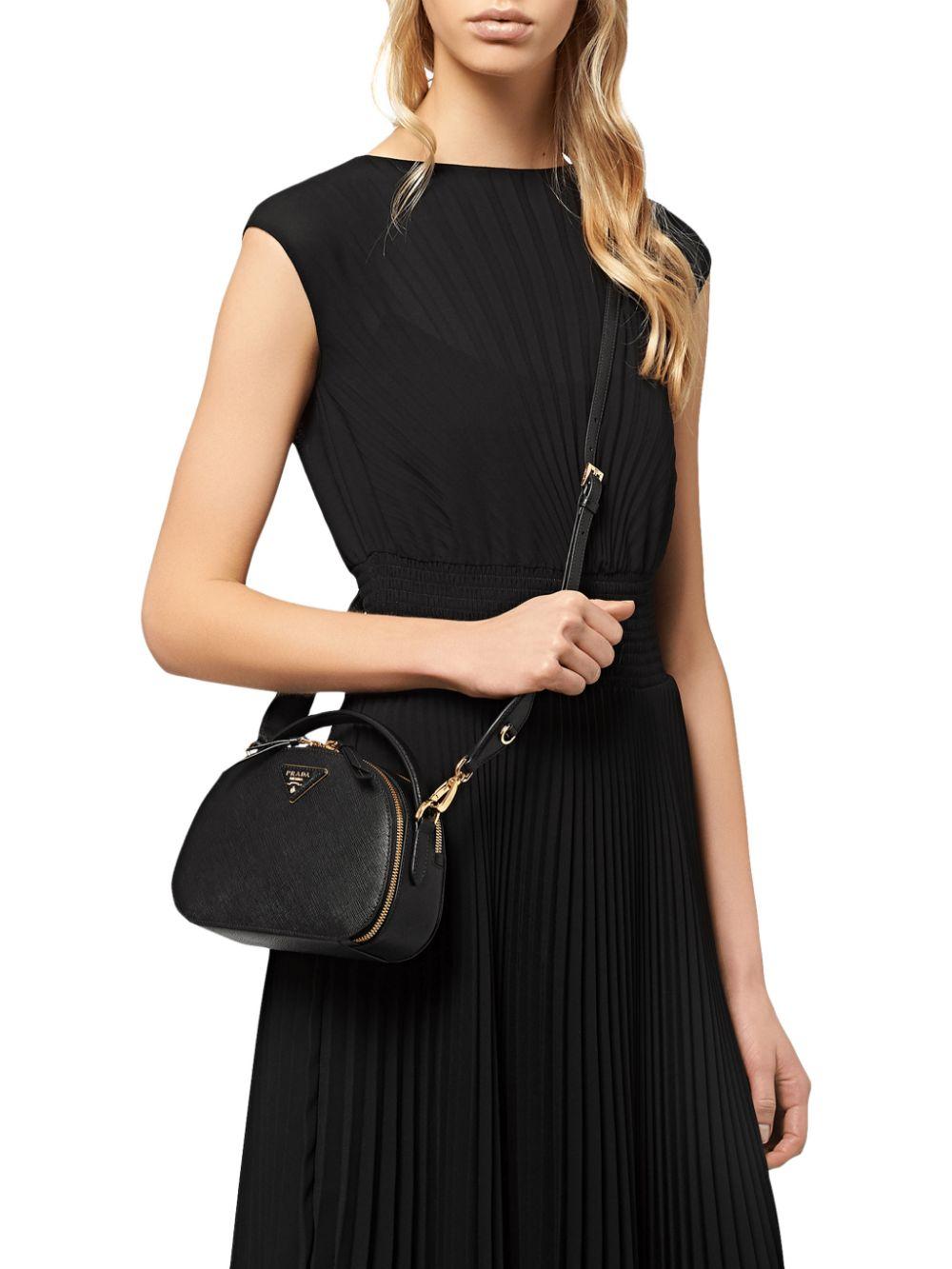 Prada Odette Leather Cross-body Bag in Black | Lyst
