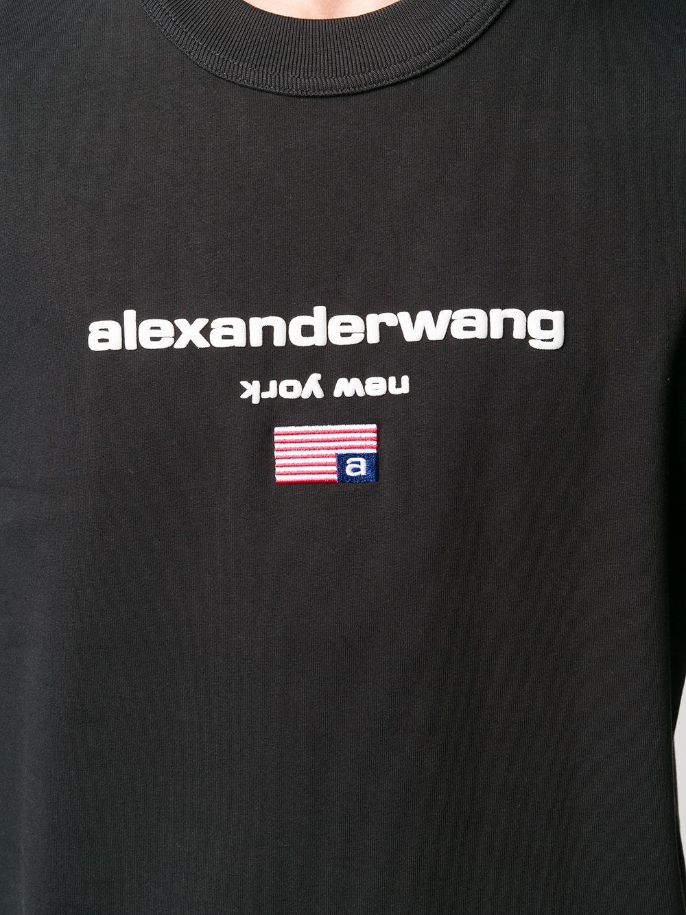 Alexander Wang Flag Detail Logo T-shirt in Black for Men