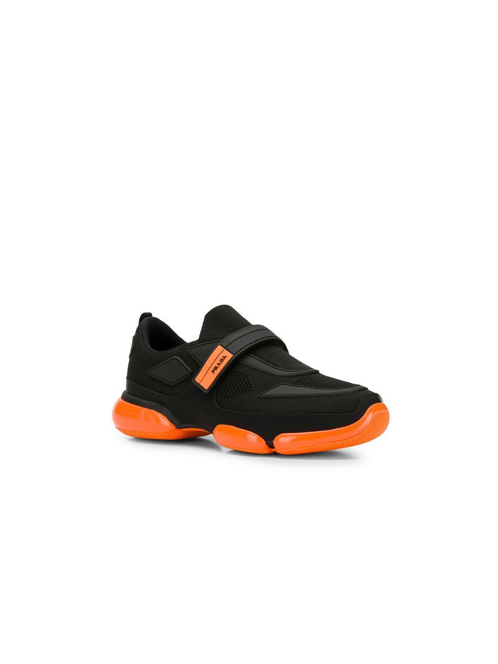 Prada Rubber Black And Orange Cloudbust Sole Detail Sneakers for Men | Lyst