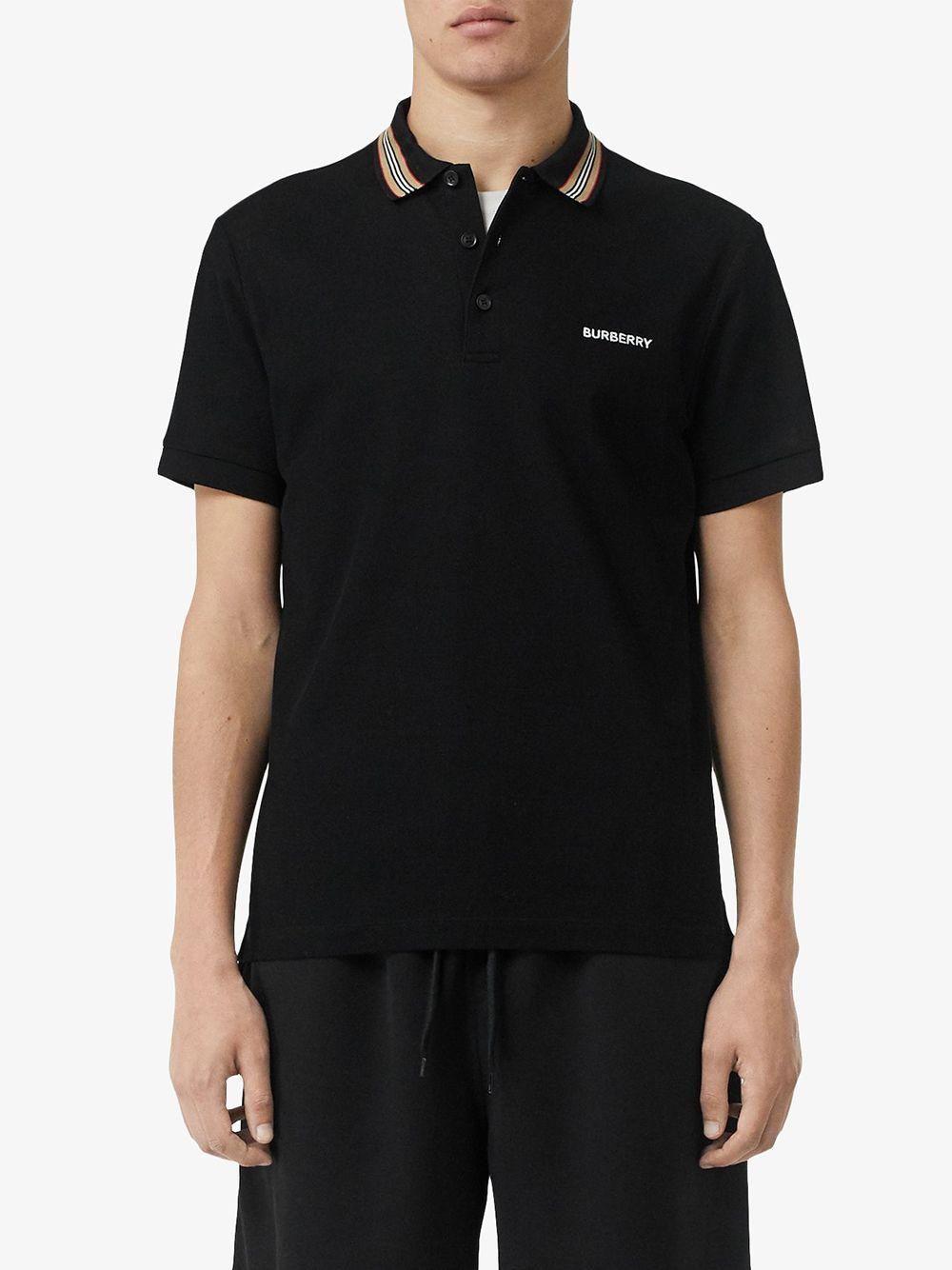 burberry black polo mens