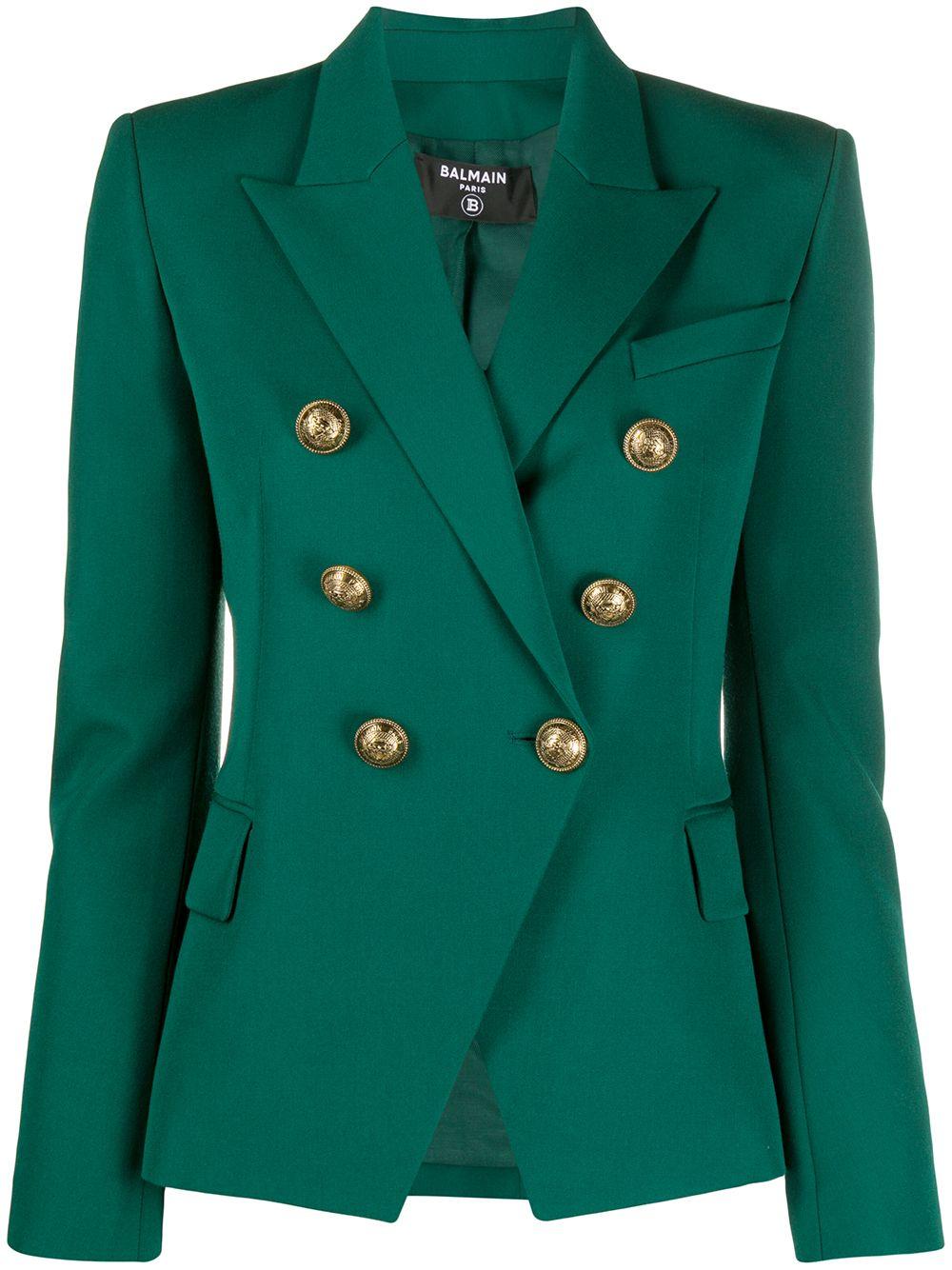 green balmain blazer