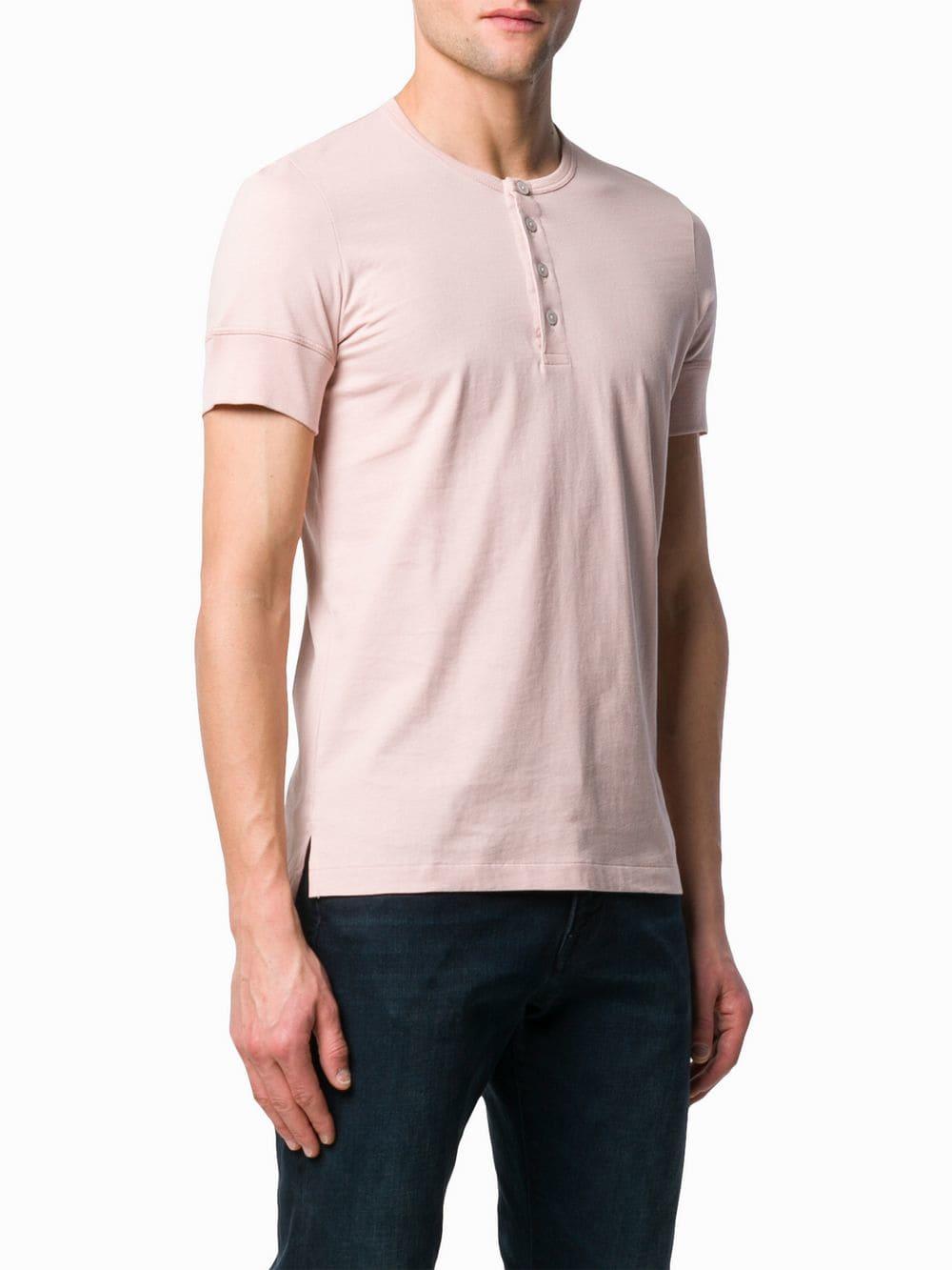 ford t shirts for men on Tom Ford Cotton Henley T Shirt In Pink For Men Lyst