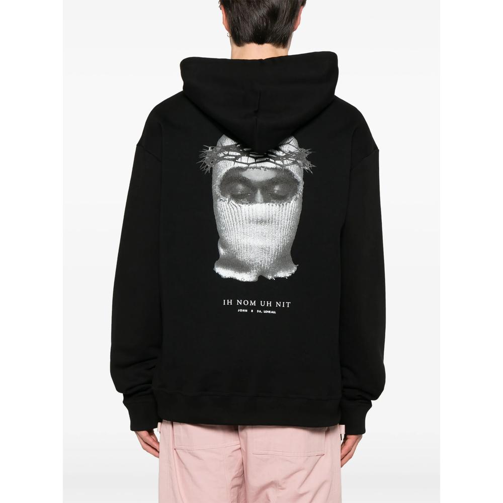 ih nom uh nit Mask-Print Hoodie in Black for Men Lyst UK