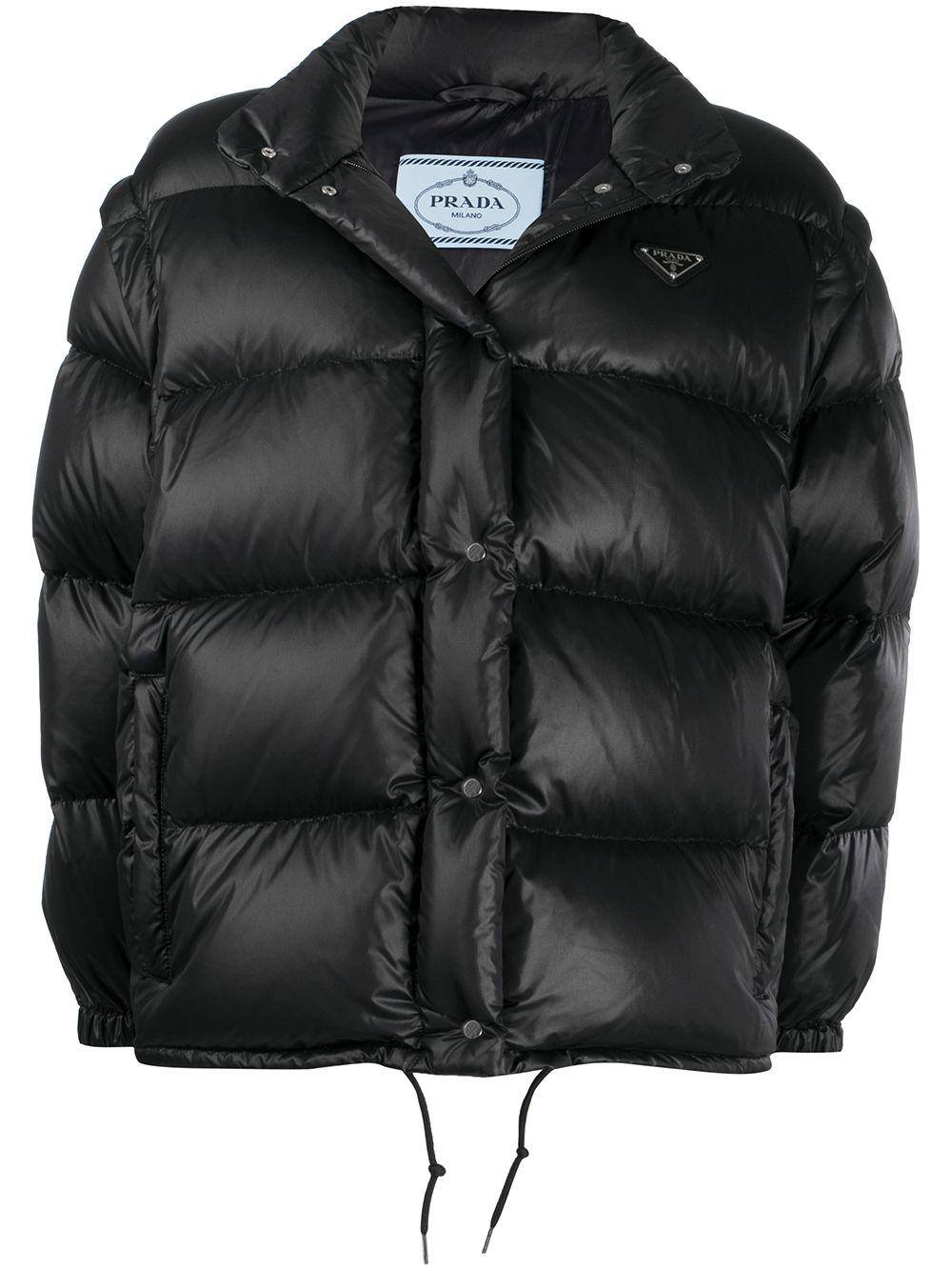 Prada Detachable-sleeve Puffer Jacket in Black | Lyst