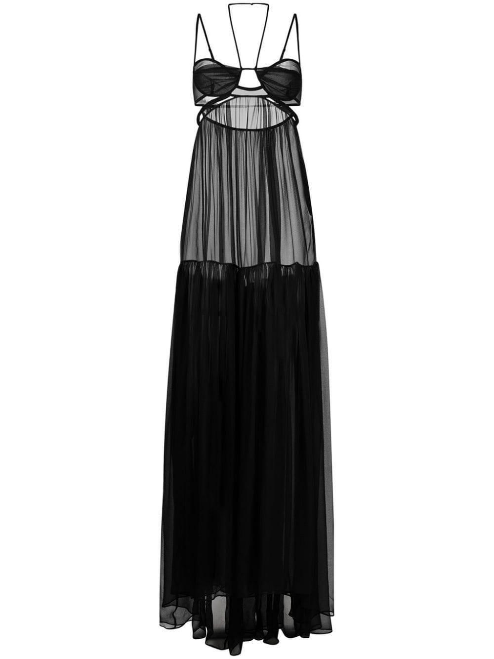 Nensi Dojaka Sheer Silk Maxi Dress in Black Lyst