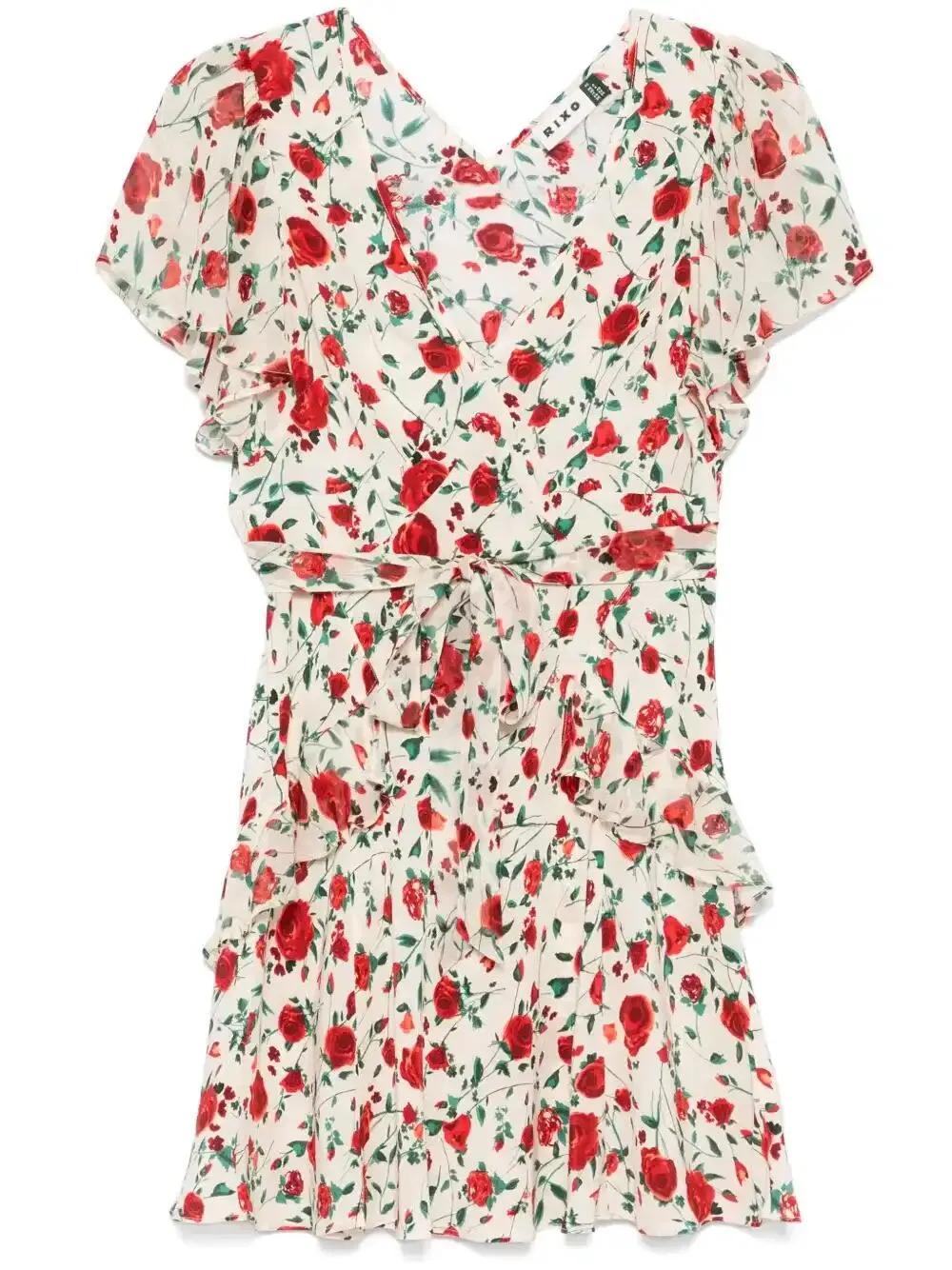 rixo sutton silk mini dress RIXO London Sutton Mini Dress in Red