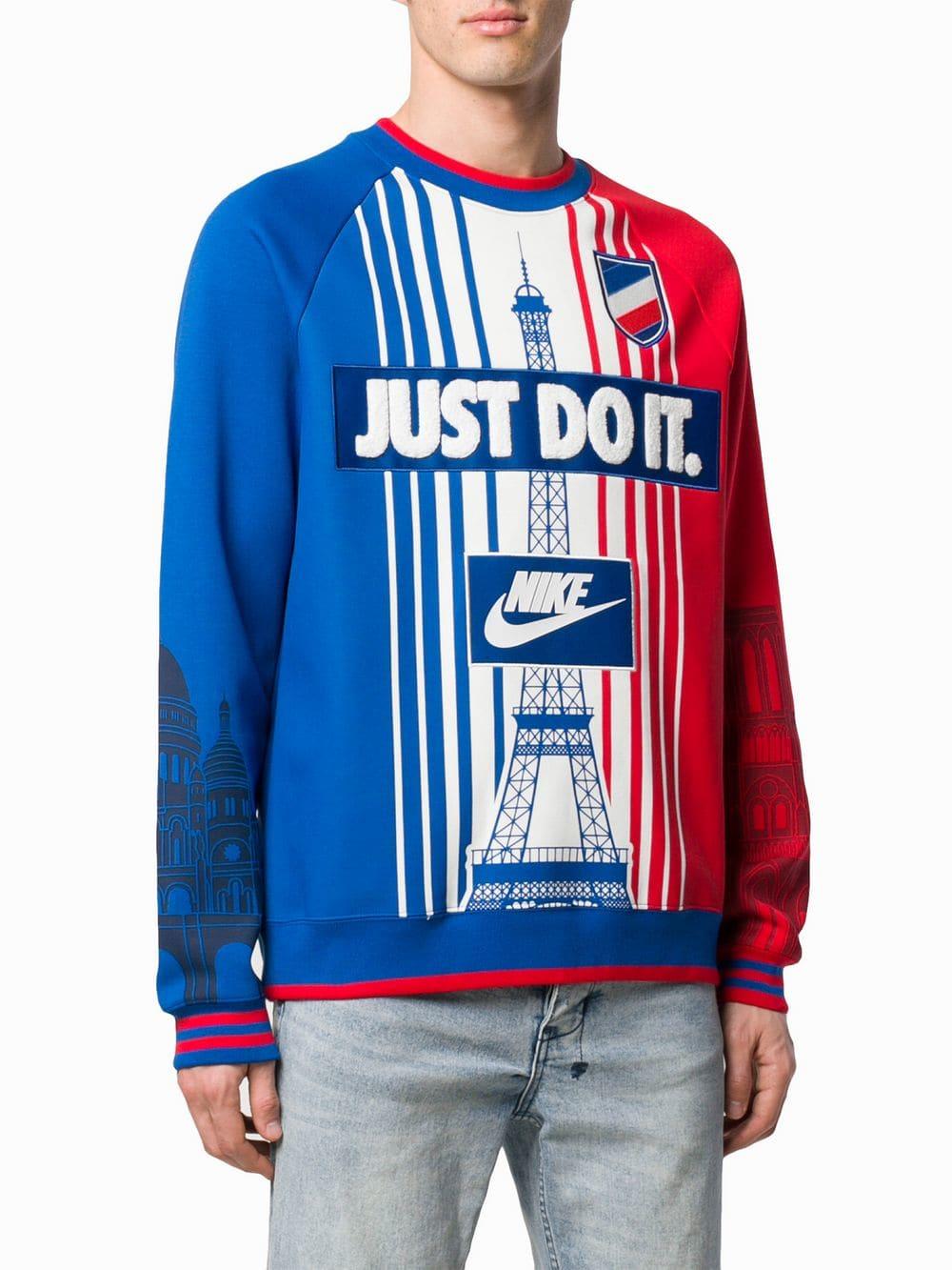 Nike City Pack Paris Cotton Blend Sweatshirt Blue for Men | Lyst