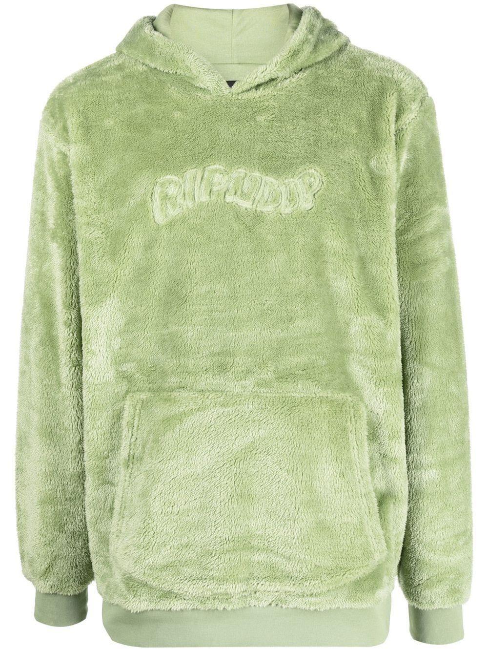 RIPNDIP Fleece Waves Logo-embroidered Sherpa Hoodie in Green for Men | Lyst