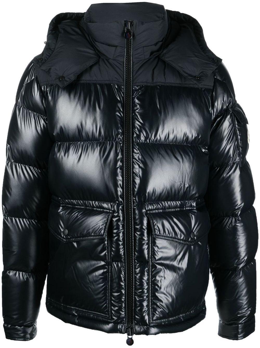 Moncler Padded Hooded Jacket in Black for Men | Lyst