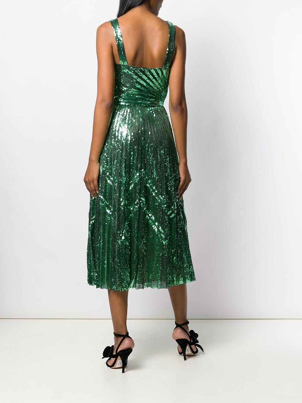 green sequin cocktail dress