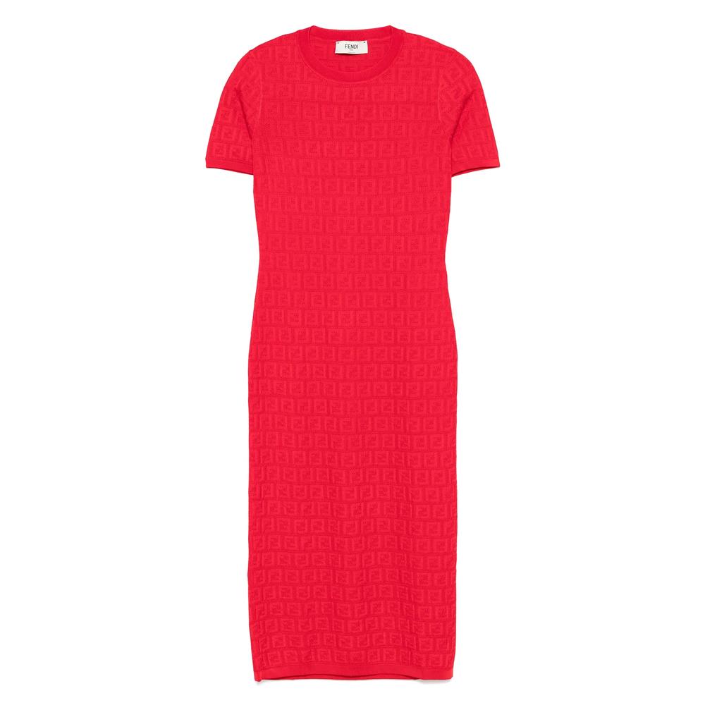 ワンピースその他 FENDI Red FF cotton and viscose dress Fendi Ff cotton and viscose dress for Women - US | Al Duca d