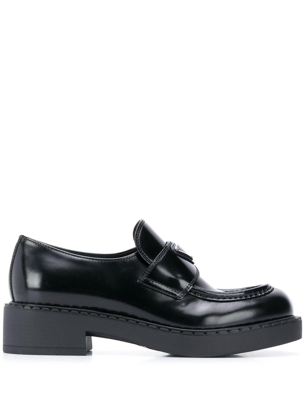 Prada Leather Chunky Sole Logo Loafer in Black Save 3 Lyst