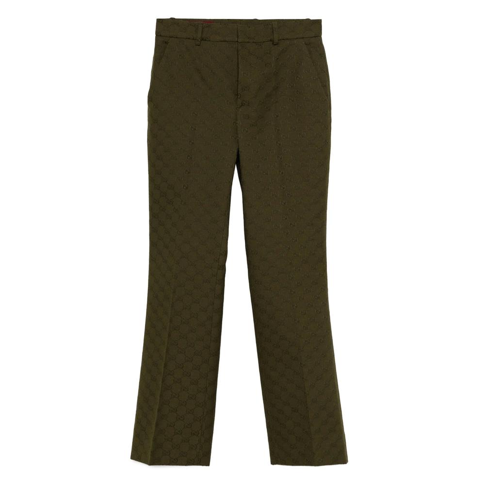パンツ GUCCI Women Straight Pants 810373ZARFV 3583 green Women's Gucci Straight-leg pants | Lyst