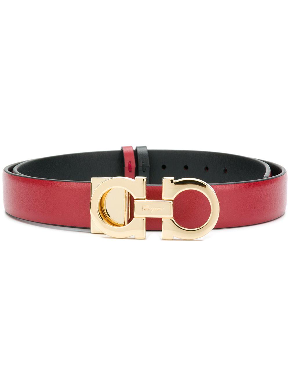 Ferragamo Leather Gancio Reversible Belt in Red - Save 22% - Lyst
