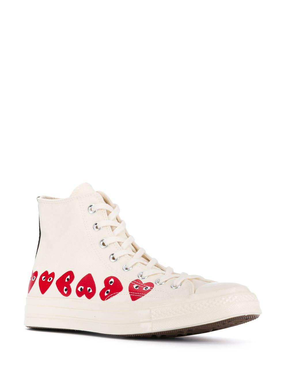 Comme Des Garcons Play Cotton X Converse Chuck Taylor Multi Heart 1970s High Top Sneakers In White Lyst
