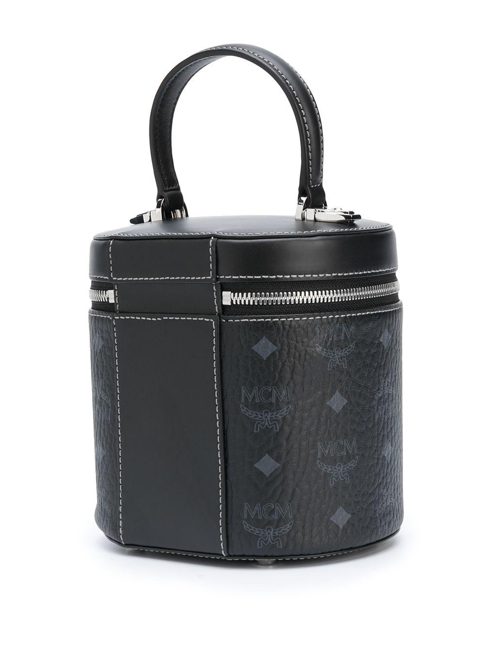 MCM Leather Cylinder Visetos Small Crossbody Bag Black Save 22 Lyst