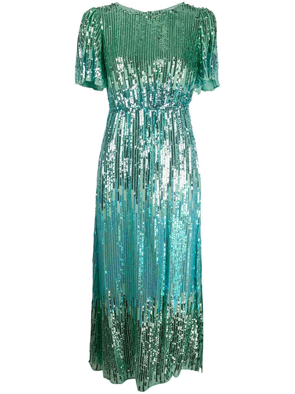 RIXO London Venus Sequin Cocktail Dress in Green | Lyst