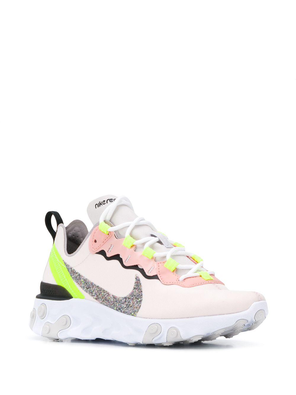 nike pink react element 55 trainers